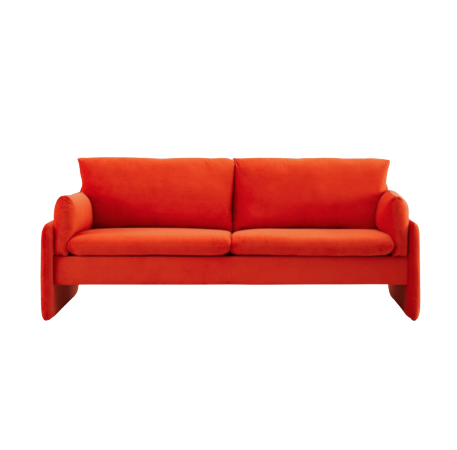 Amber Orange Velvet Sofa