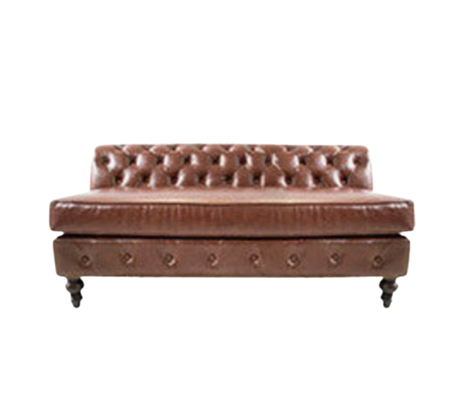 Winston 6’ Armless Sofa – Brown Leather