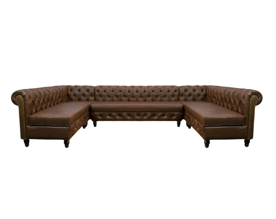 Cambridge Sectional – ‘U’ Shape – Brown Leather