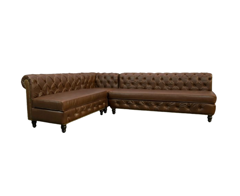 Cambridge Sectional – ‘L’ Shape – Brown Leather