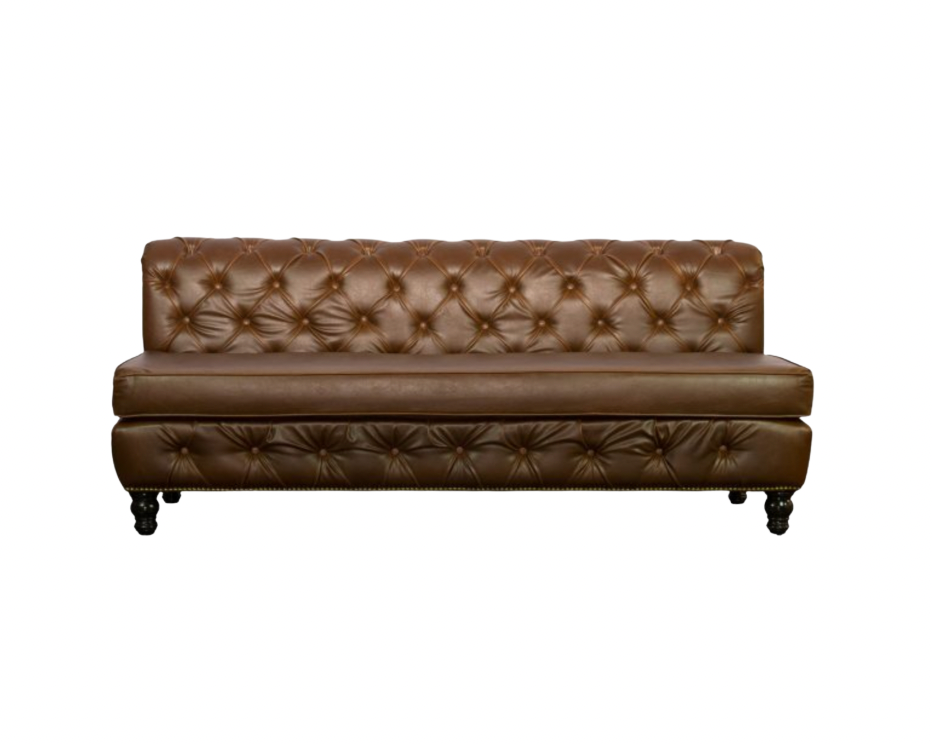 Cambridge 6′ Armless Sofa – Brown Leather