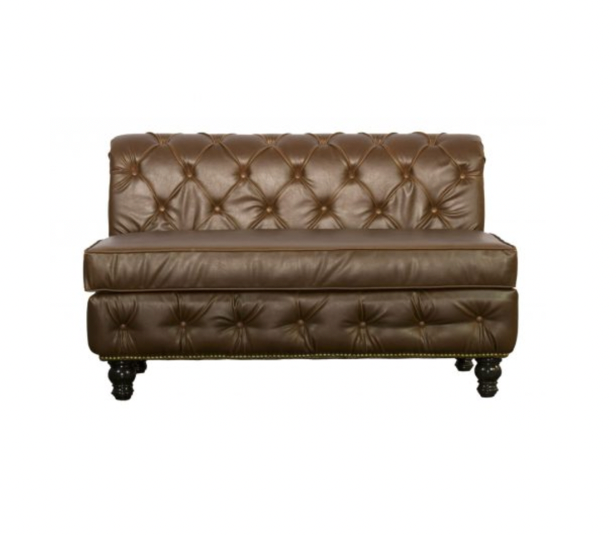 Cambridge 4′ Armless Sofa – Brown Leather