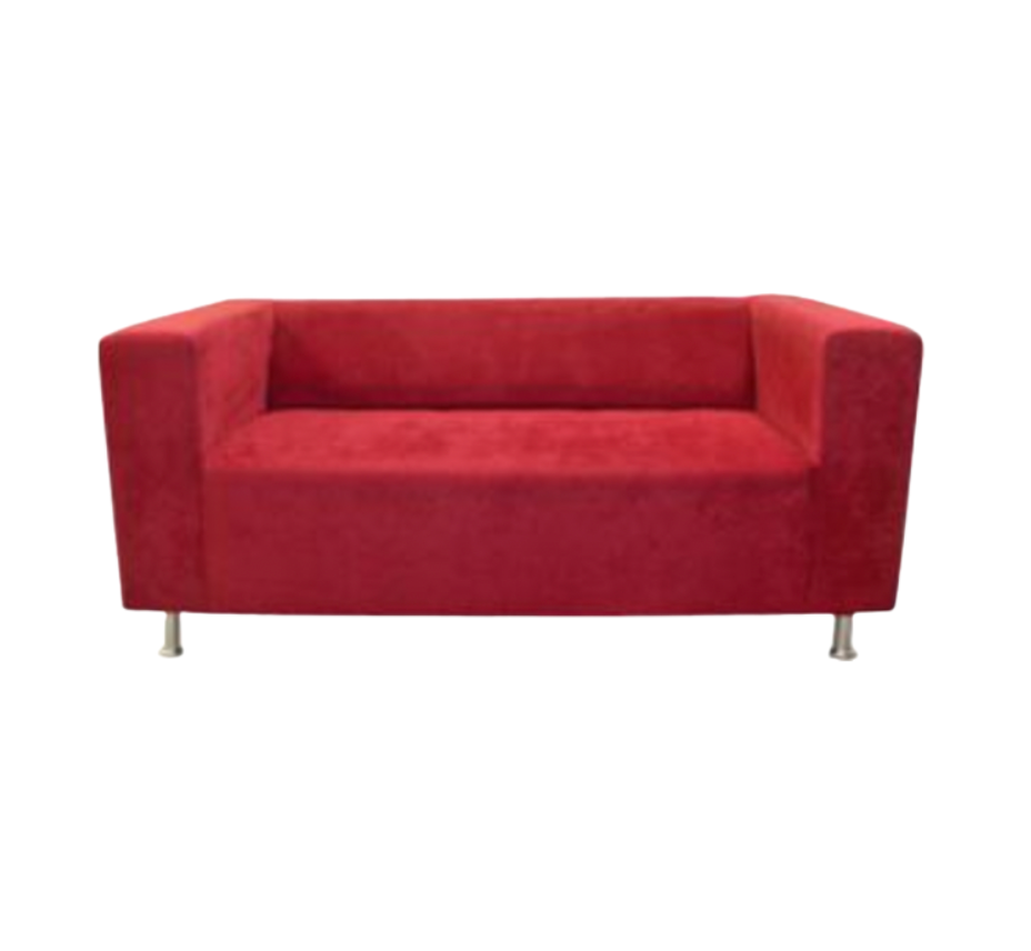 Damian Loveseat – Red Suede Slipcover