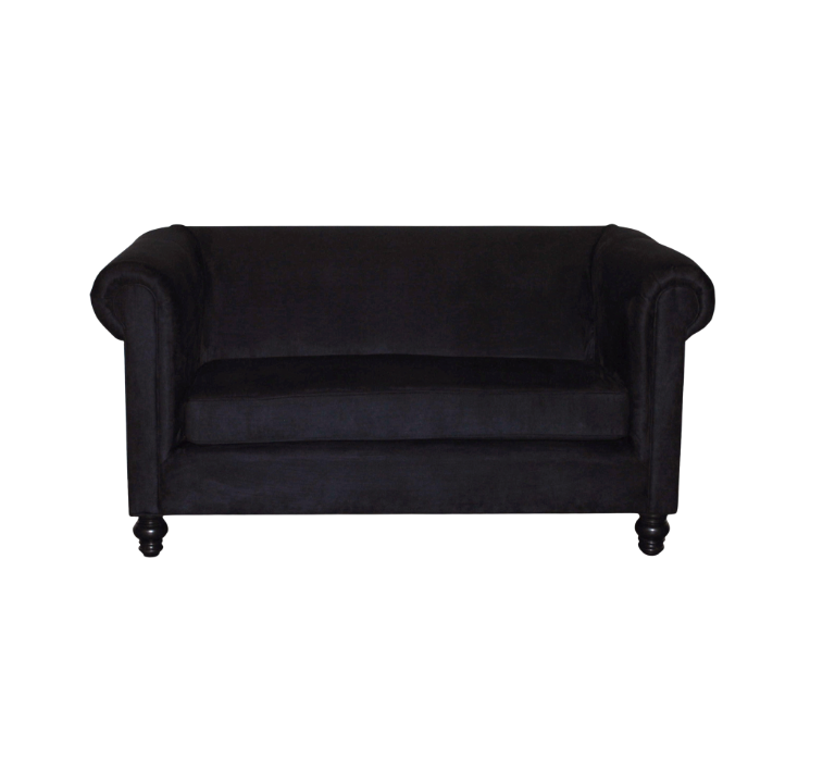 Drake Loveseat – Black Suede
