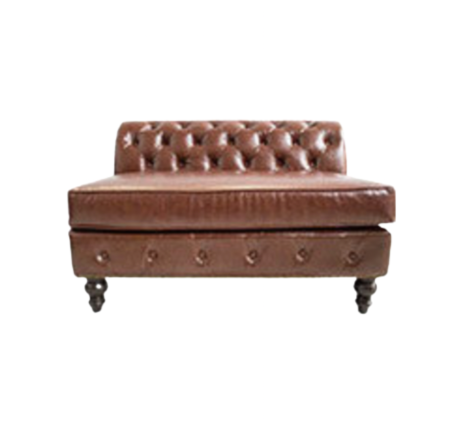 Winston 4’ Armless Loveseat – Brown Leather