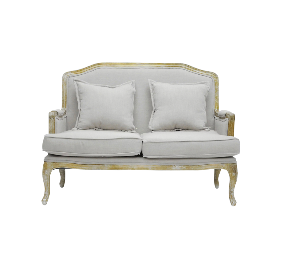 Annabelle Loveseat – Light Grey Linen