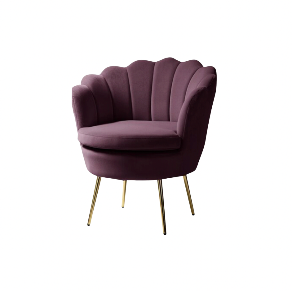 Vivian Purple Deco Velvet Chair