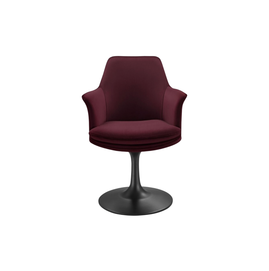 Atticus Swivel Chair – Mulberry Suede