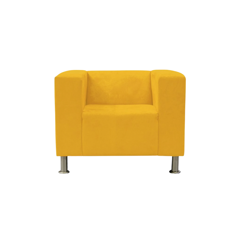 Damian Chair With Canary Yellow Suede Slipcover