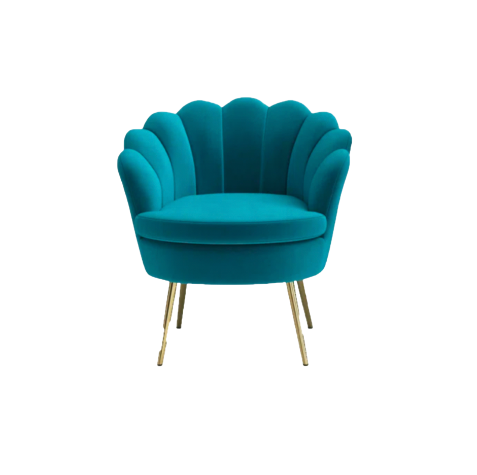 Vivian Teal Deco Velvet Chair