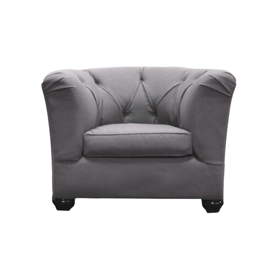 Paloma Oversized Chair – Grey Linen Weave