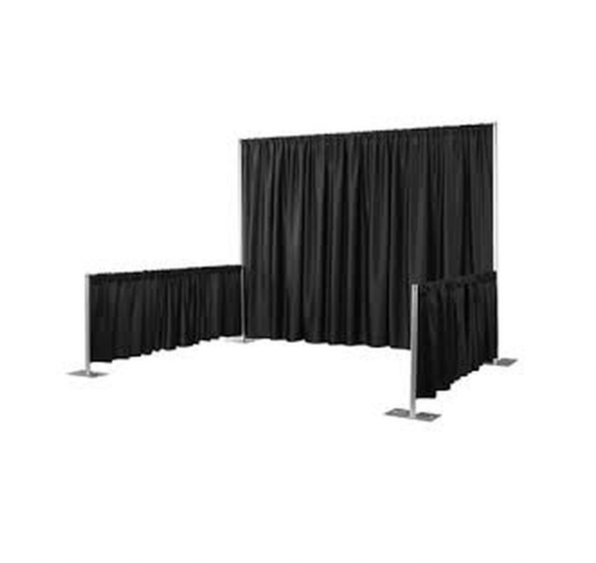 Pipe and Drape Premiere Booth - Complete Set with 3 ft sides.