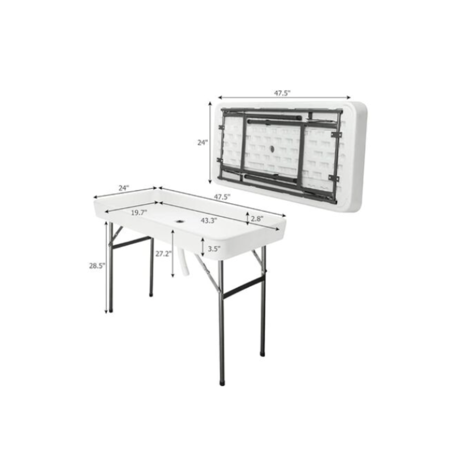 4' - Fill n' Chill Table - Black Skirting