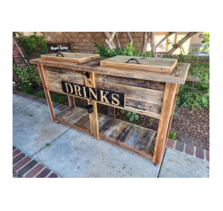 Custom Rustic Double Cooler Table
