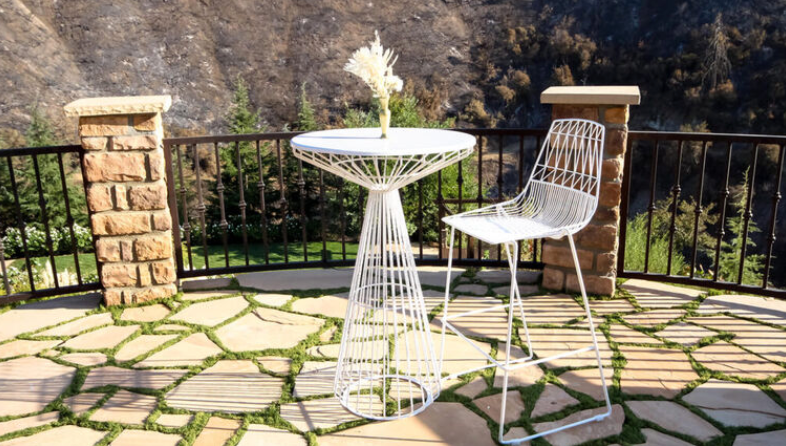 White Wire Cocktail Table - 30" Wide (42" Tall)