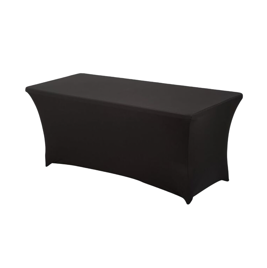 Black Spandex Linen for 6 Ft. Banquet Table
