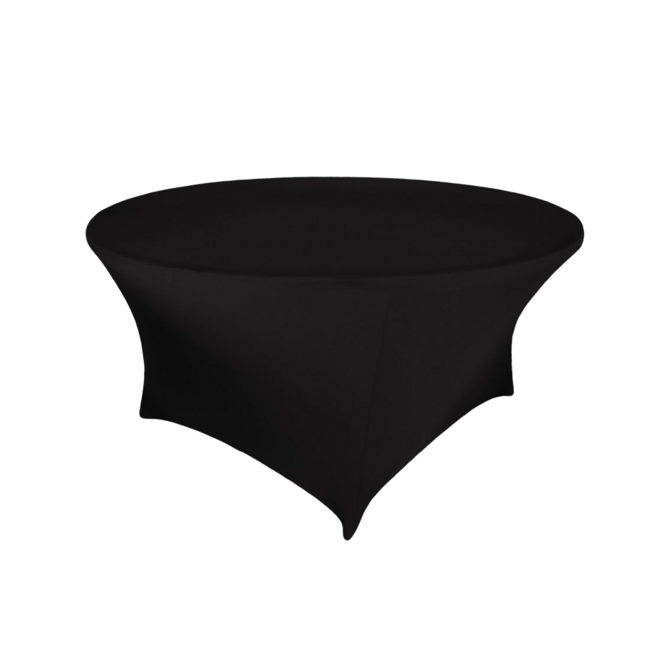 Black Spandex Linen for 5 Ft. Round Folding Table