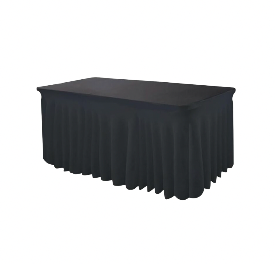 Black Skirting Table Cover for 8 Ft. Table