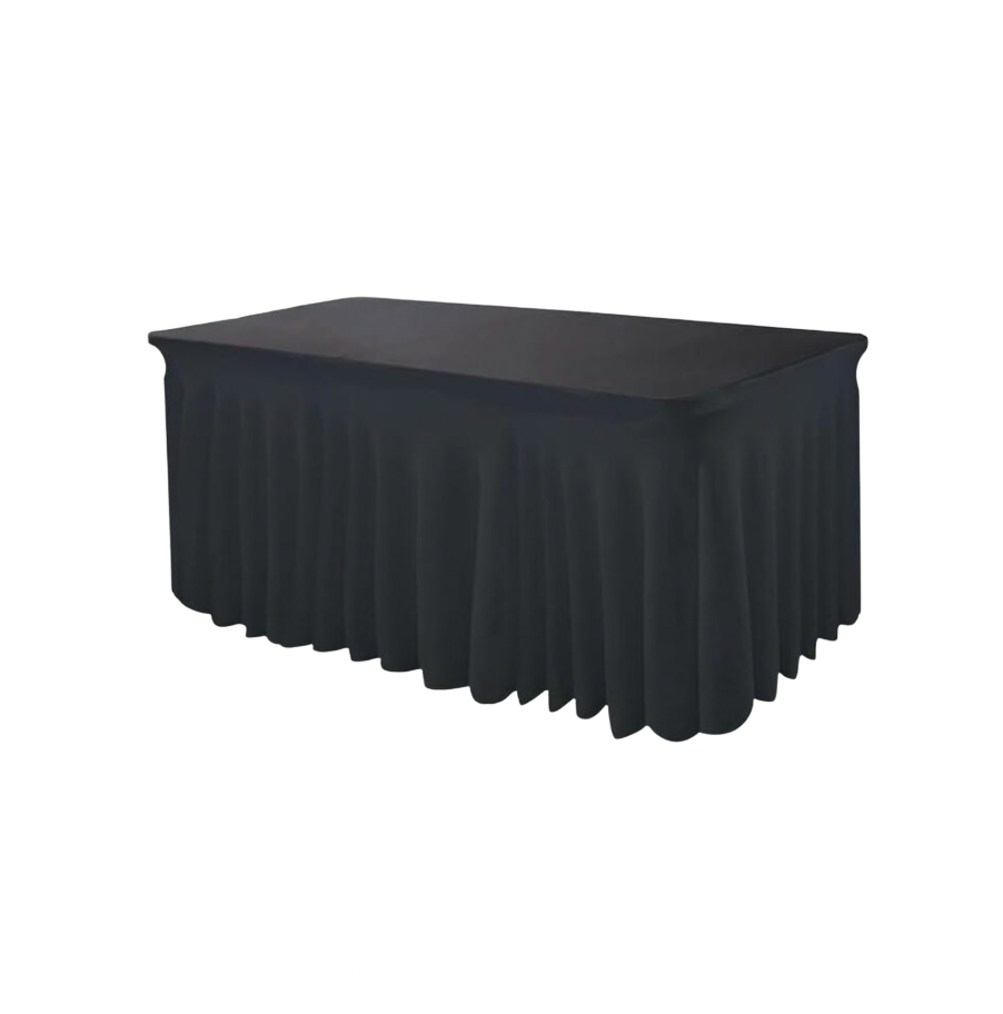 Black Skirting Table Cover for 6 Ft. Table