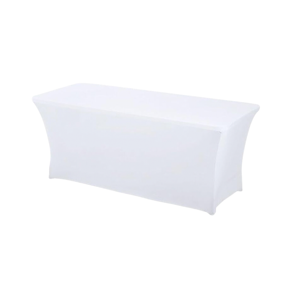 White Spandex Linen for 6 Ft. Banquet Table