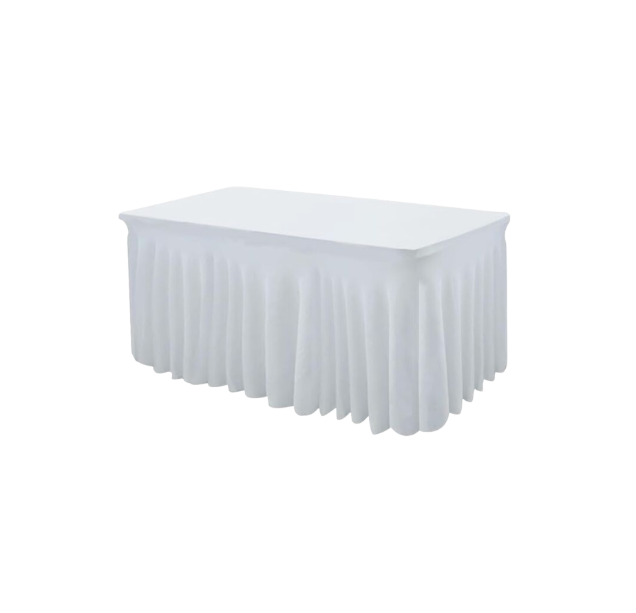 White Skirting Table Cover for 6 Ft. Table