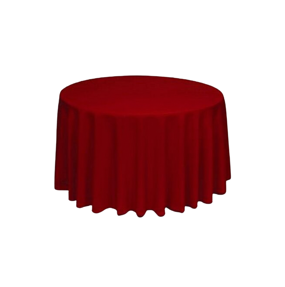 Red Polyester 90" x 156" Rectangle Tablecloth Linen