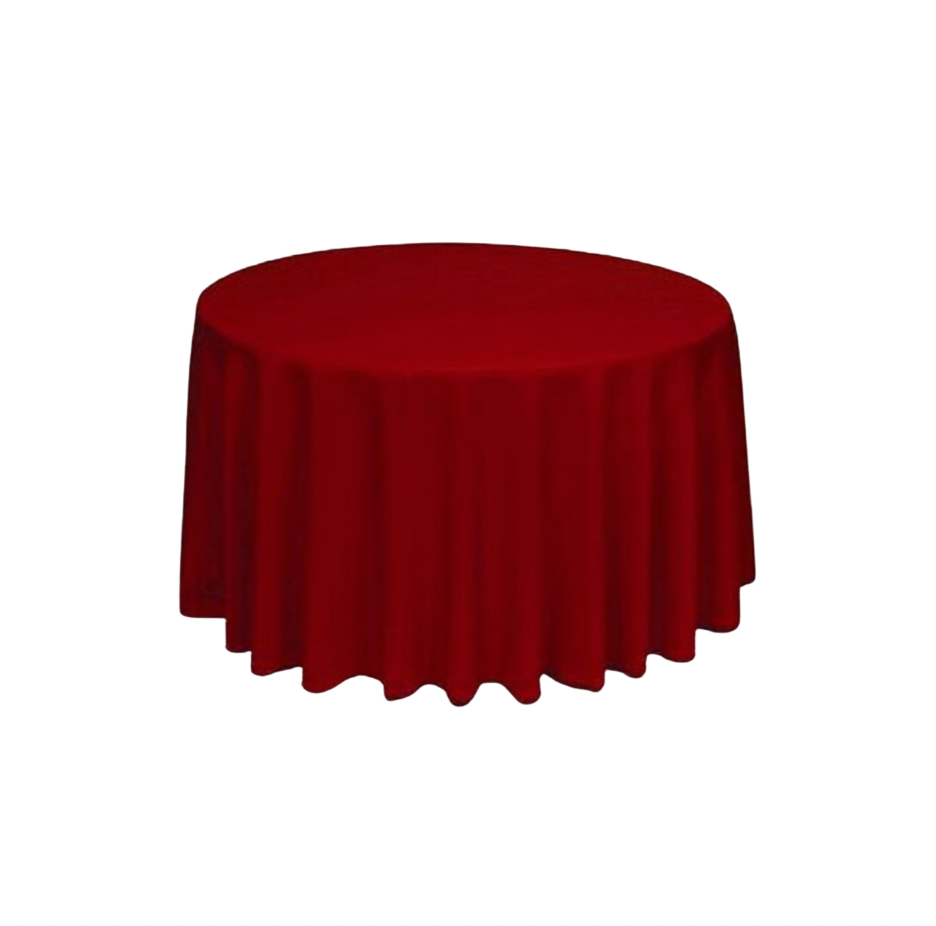 Red Polyester 90" x 132" Rectangle Tablecloth Linen