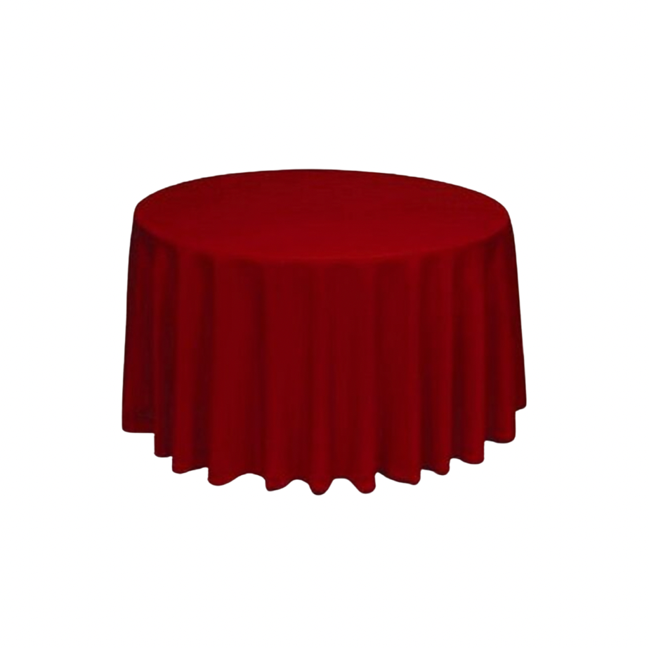 Red Polyester 90" Round Tablecloth Linen