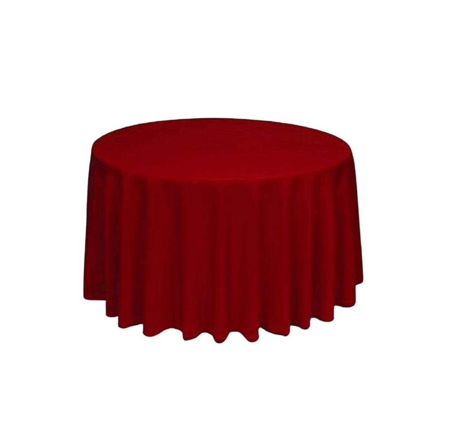 Red Polyester 108" Round Tablecloth Linen
