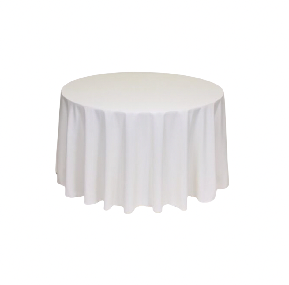 Ivory Polyester 108" Round Tablecloth Linen