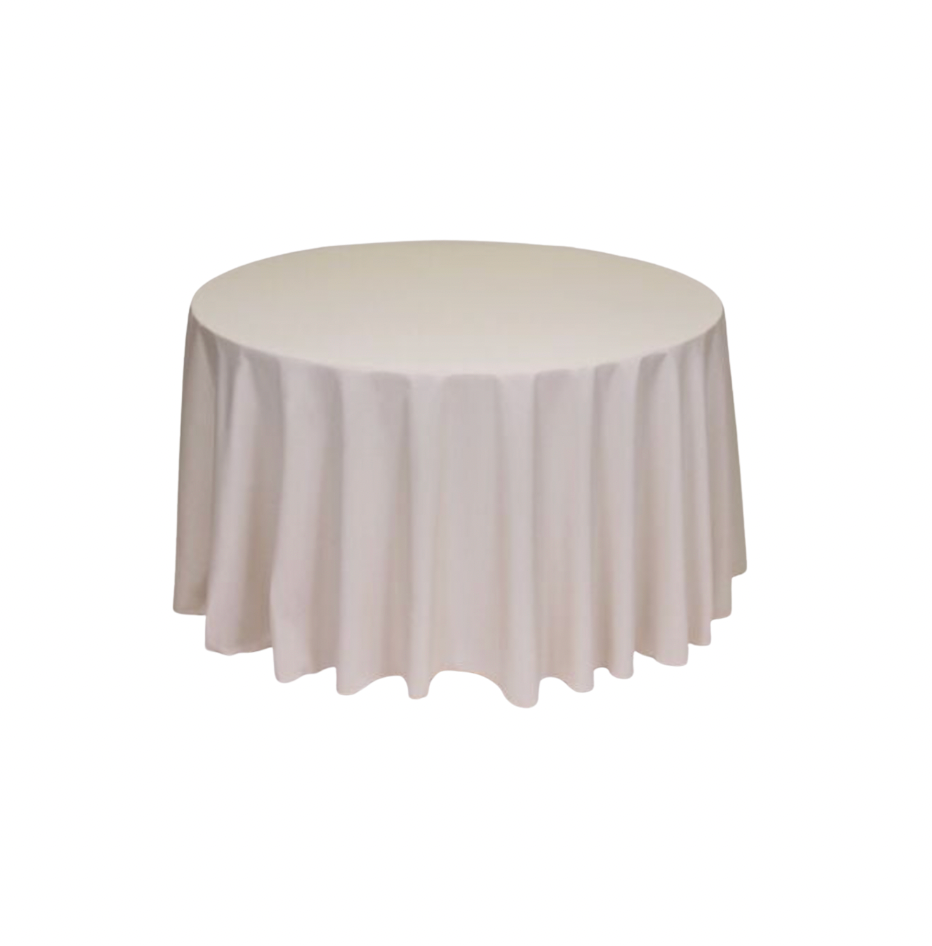 Tan Polyester 90" x 156" Rectangle Tablecloth Linen