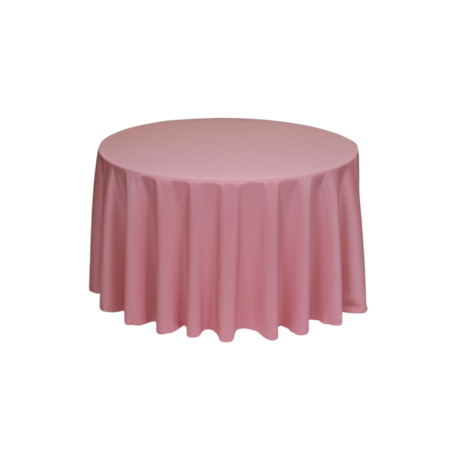 Mauve Polyester 96" Round Tablecloth Linen