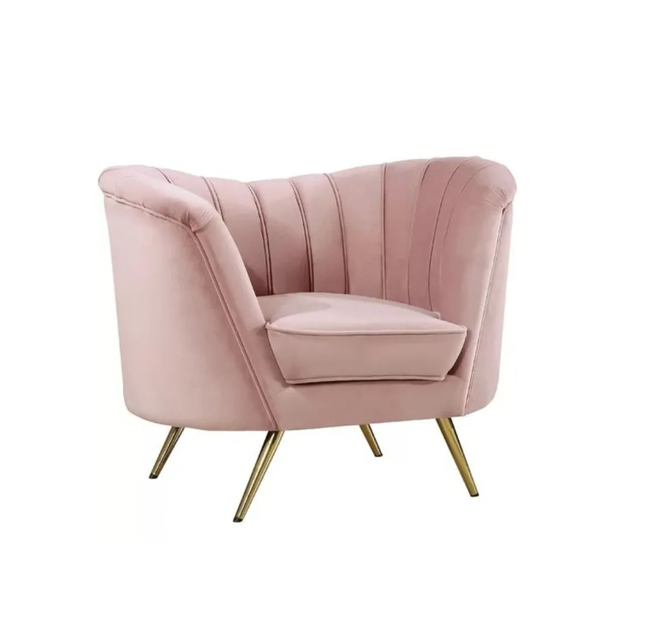 Blush Pink Velvet Accent Chair