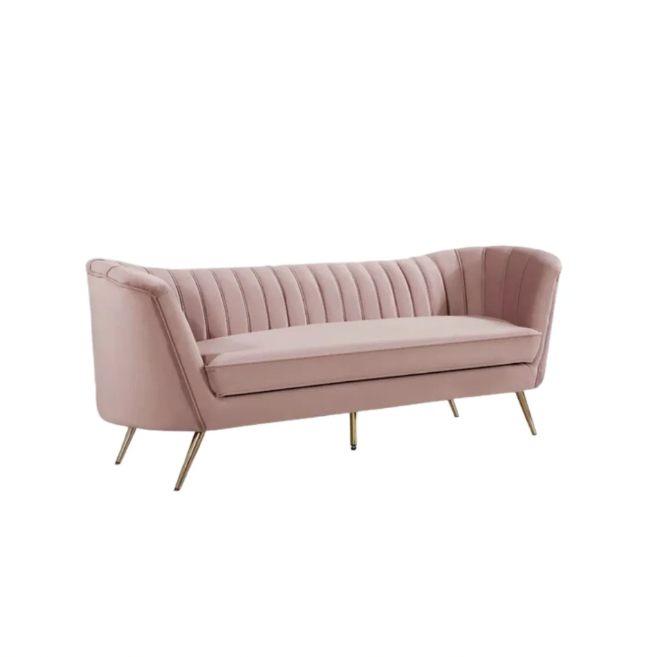 Blush Pink Velvet Sofa