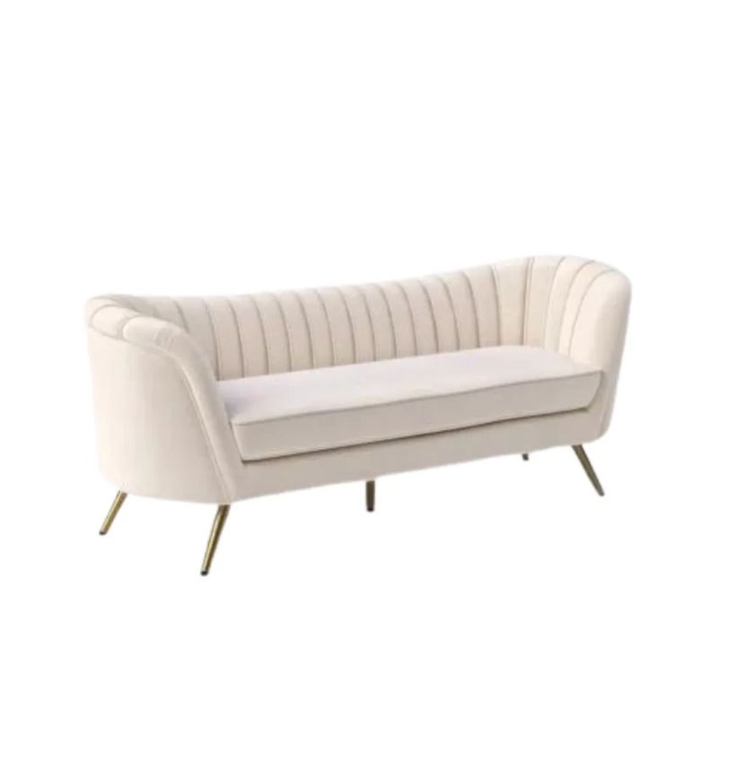 Ivory Velvet Sofa