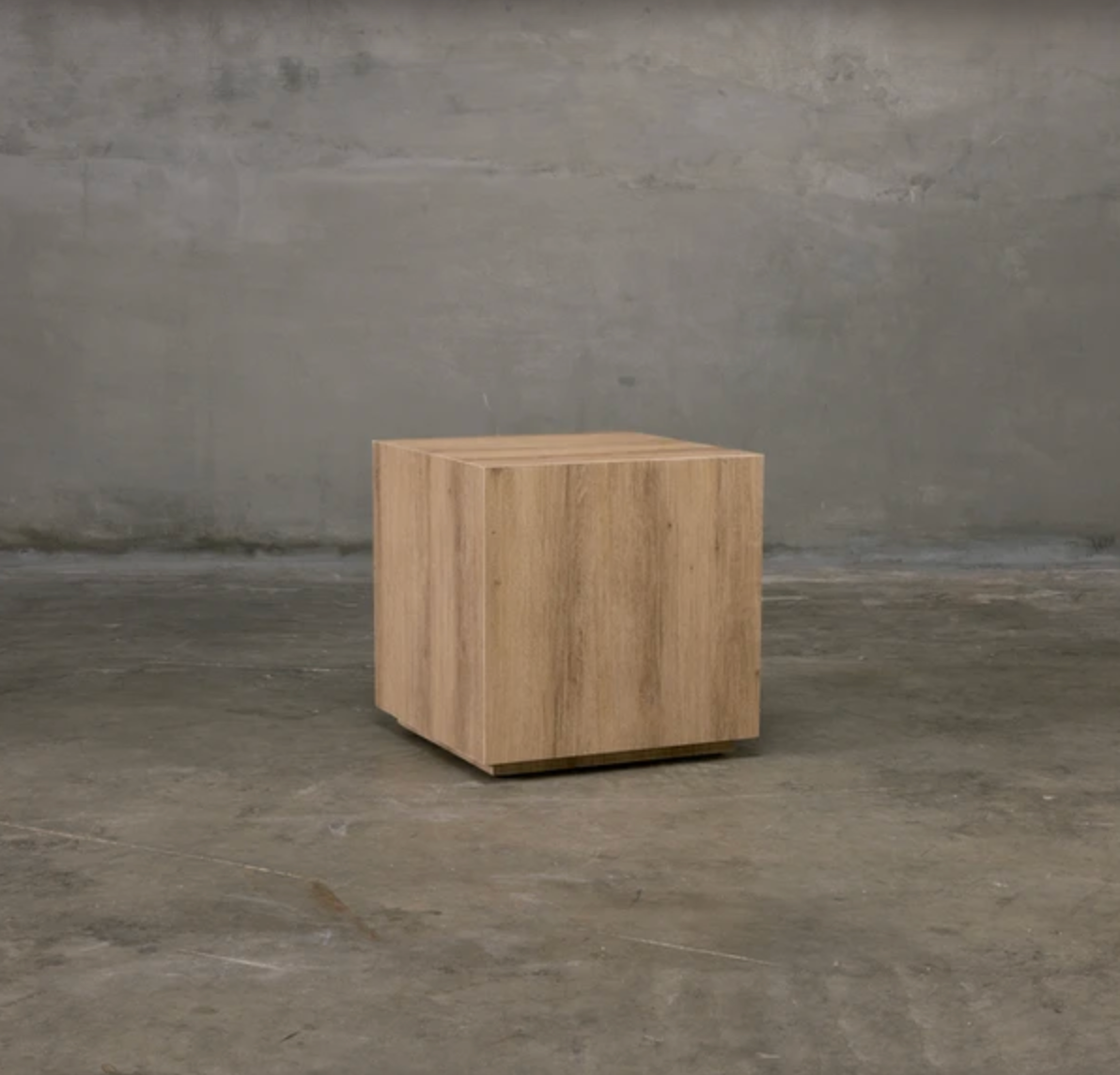 Wood Block End Table