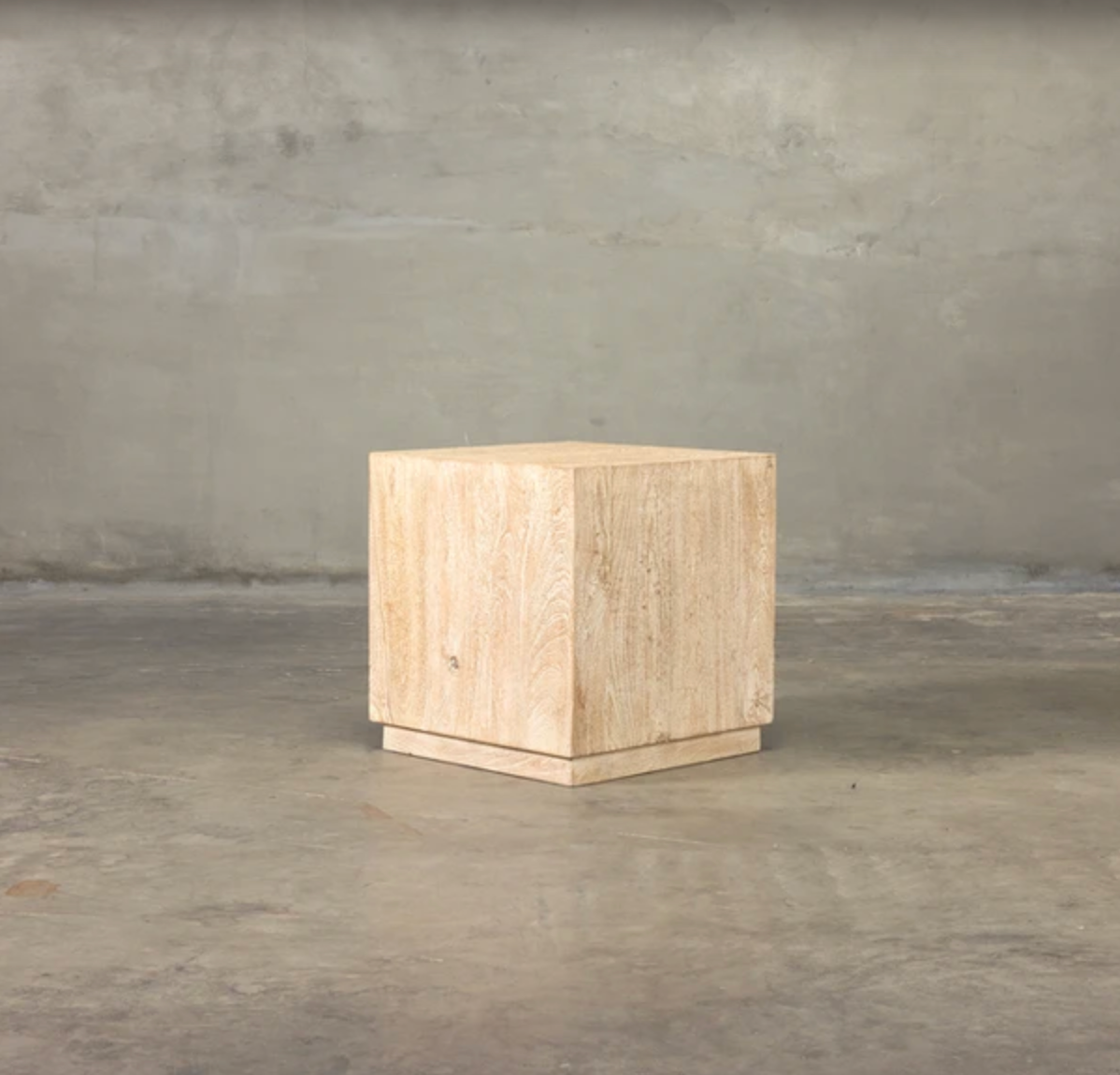 Wood Cube End Table