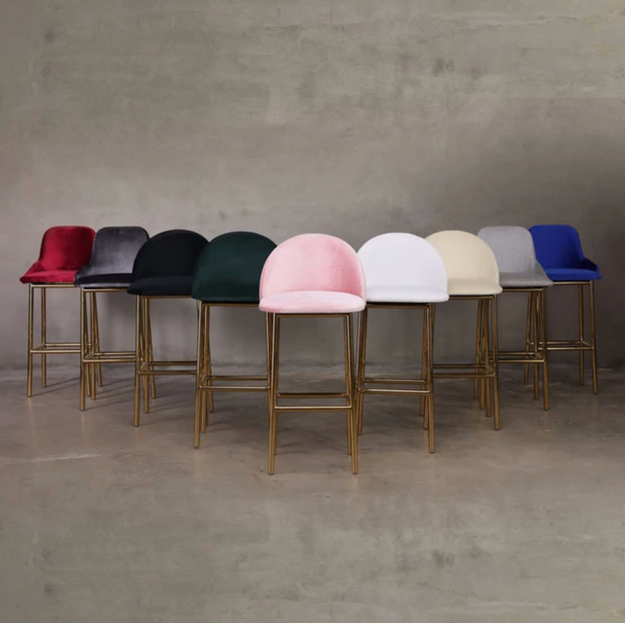 Shiny Gold Leg Stool (Multiple Colors Available)