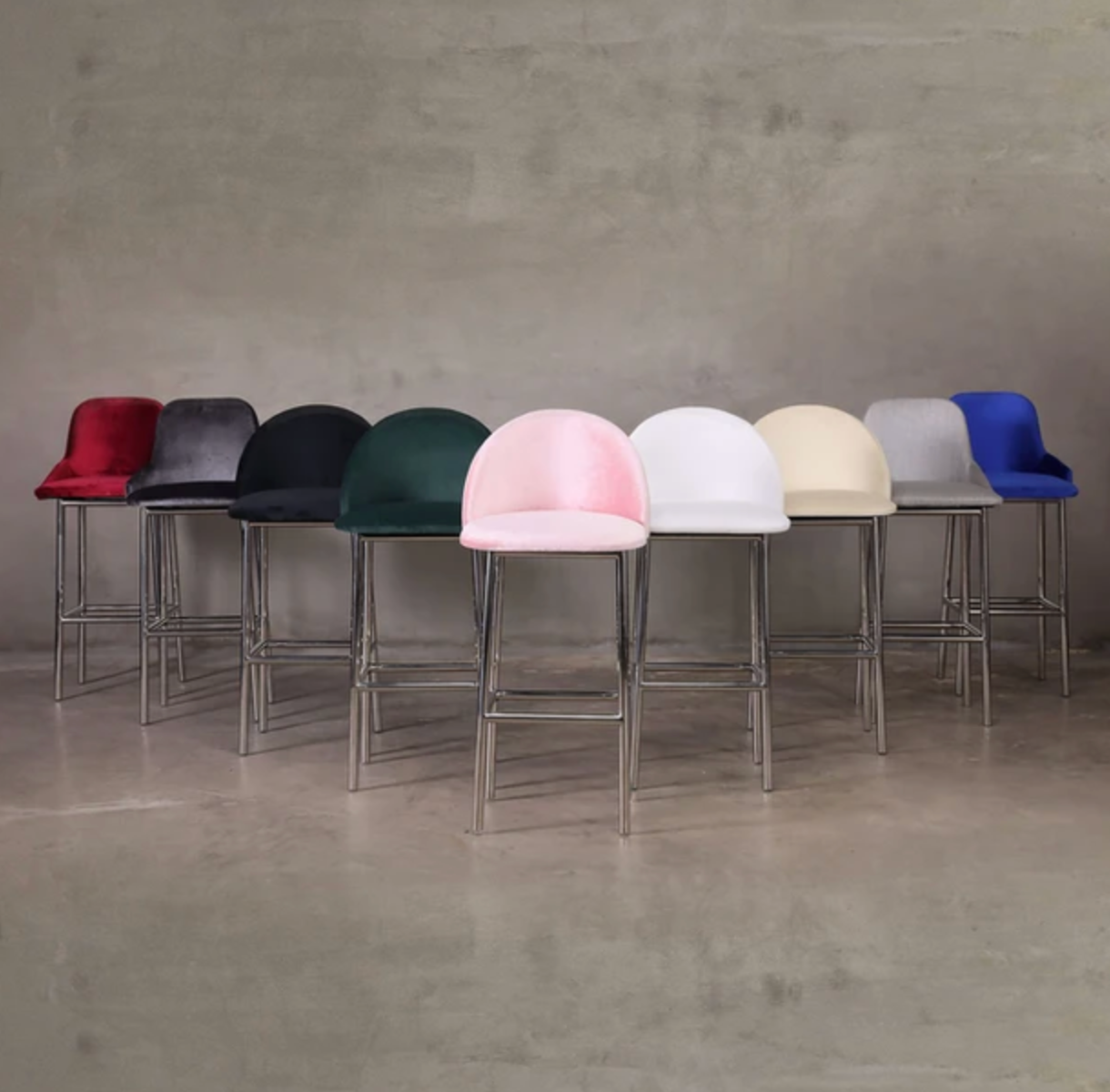 Silver Leg Stool (Multiple Colors Available)