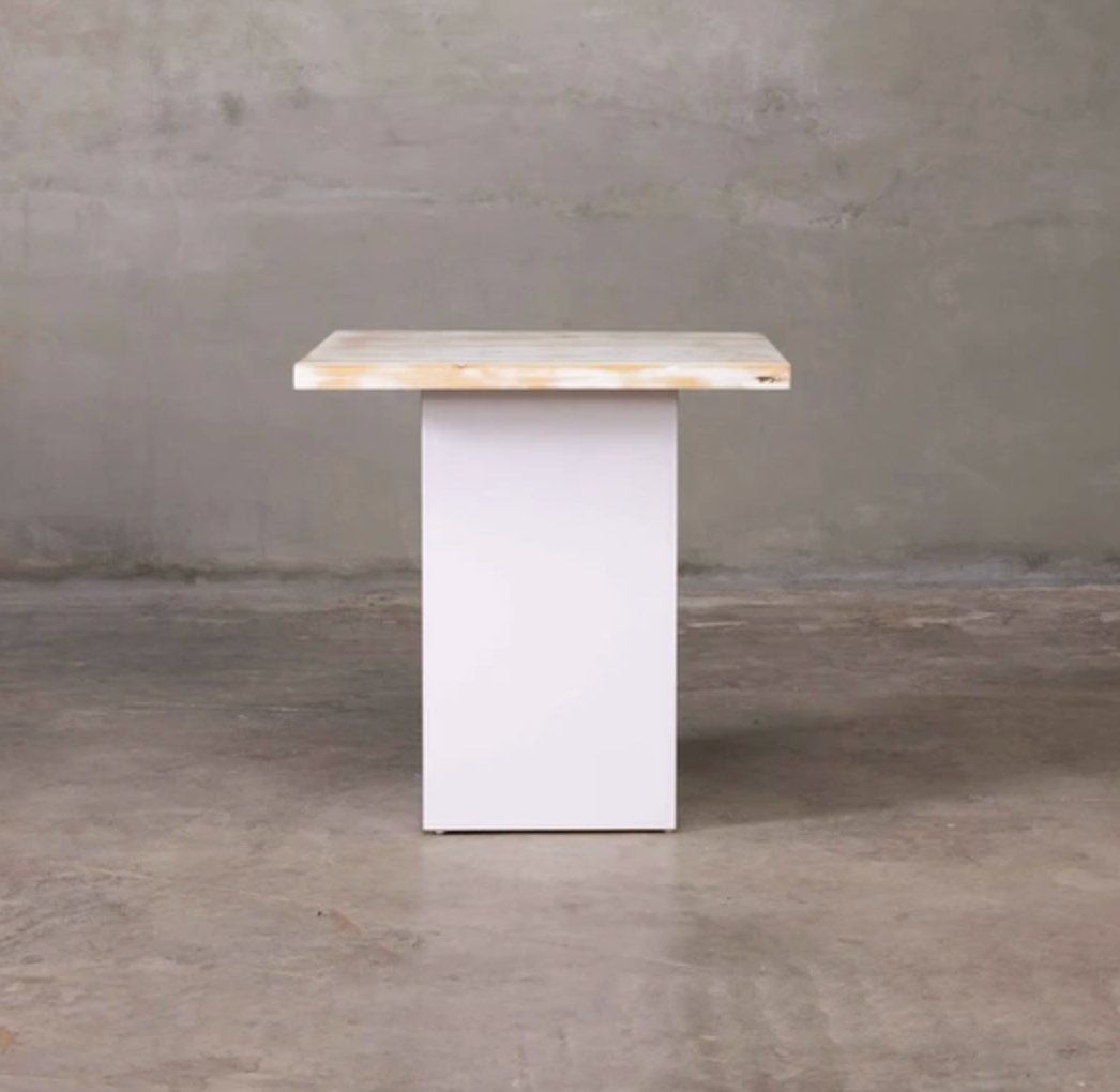 Square Pedestal Dining Table (Patina)