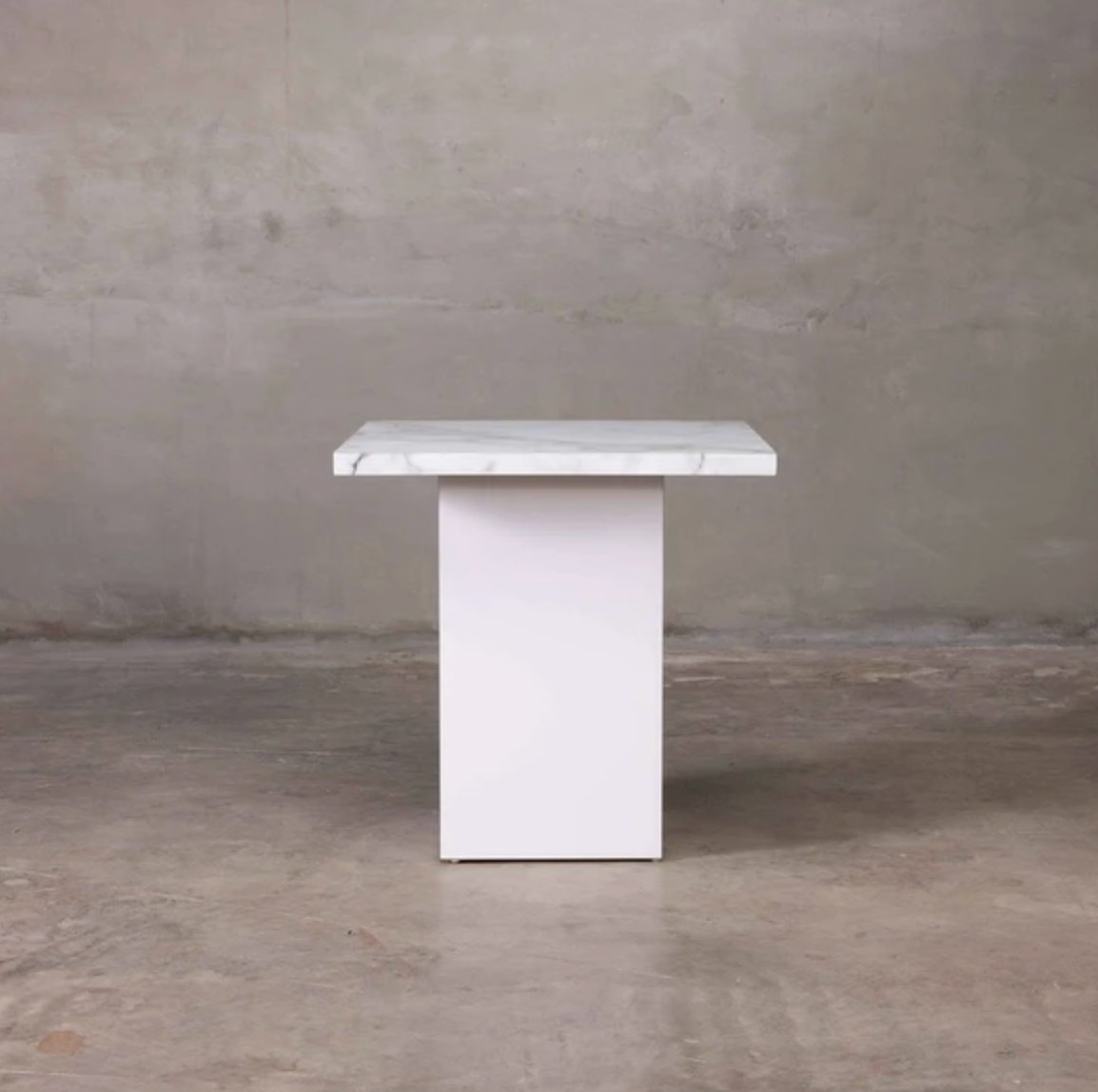 Square Pedestal Dining Table (Marble)