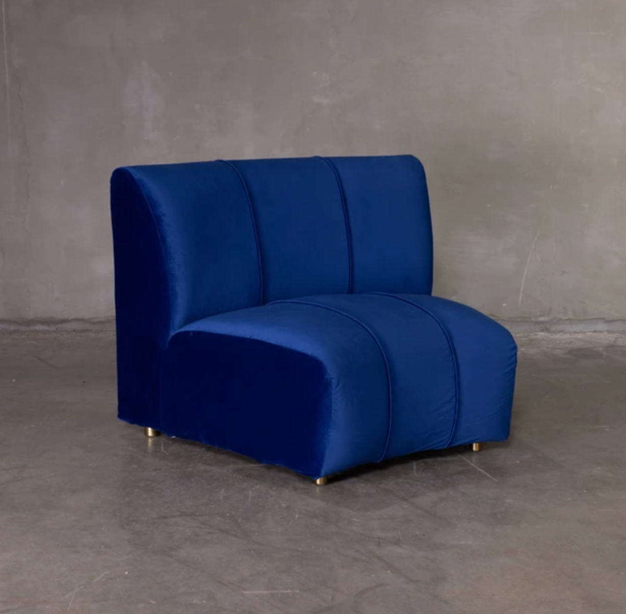 Velvet Armchair - Blue