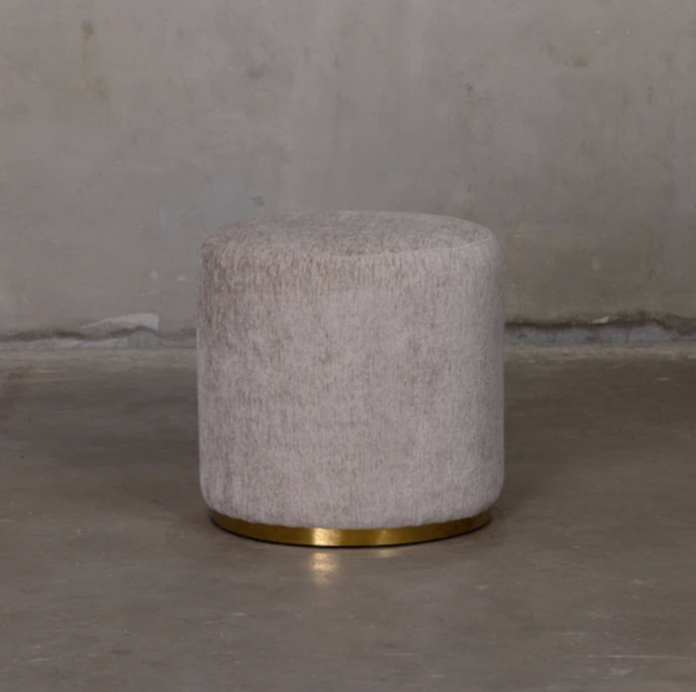 Small Round Ottoman - Taupe