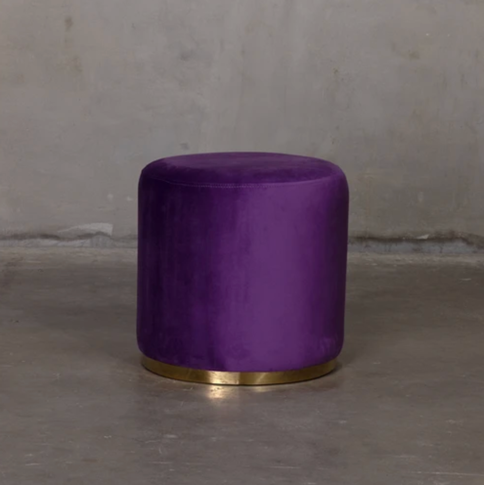 Small Round Ottoman - Purple