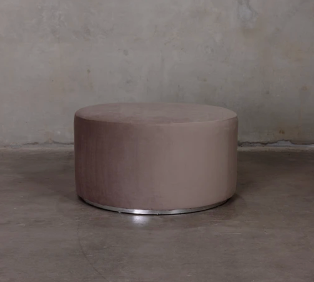 Large Round Ottoman - Taupe