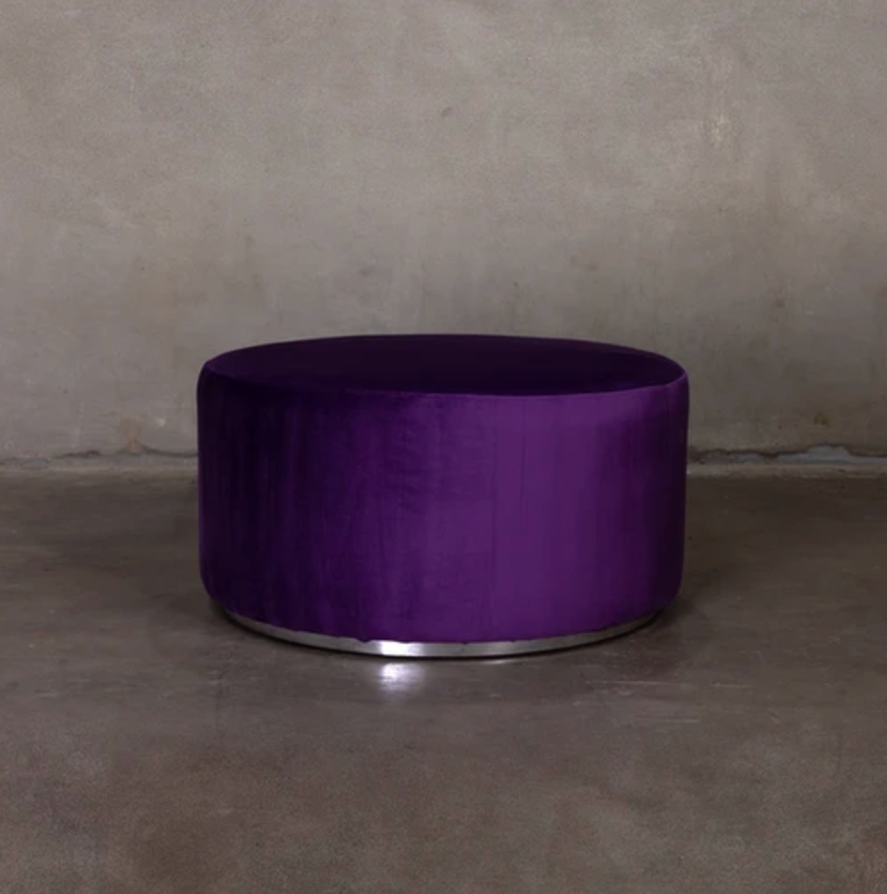 Large Round Ottoman - Purple