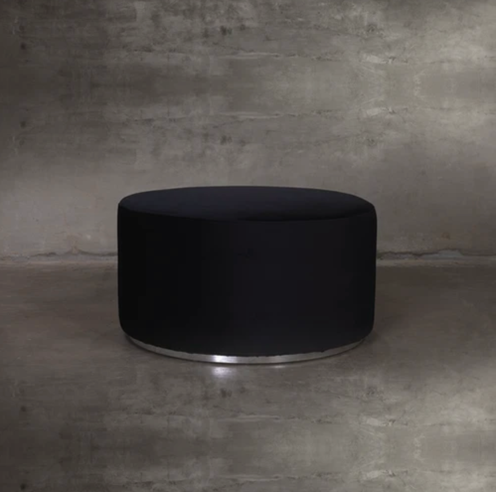Large Round Ottoman - Black