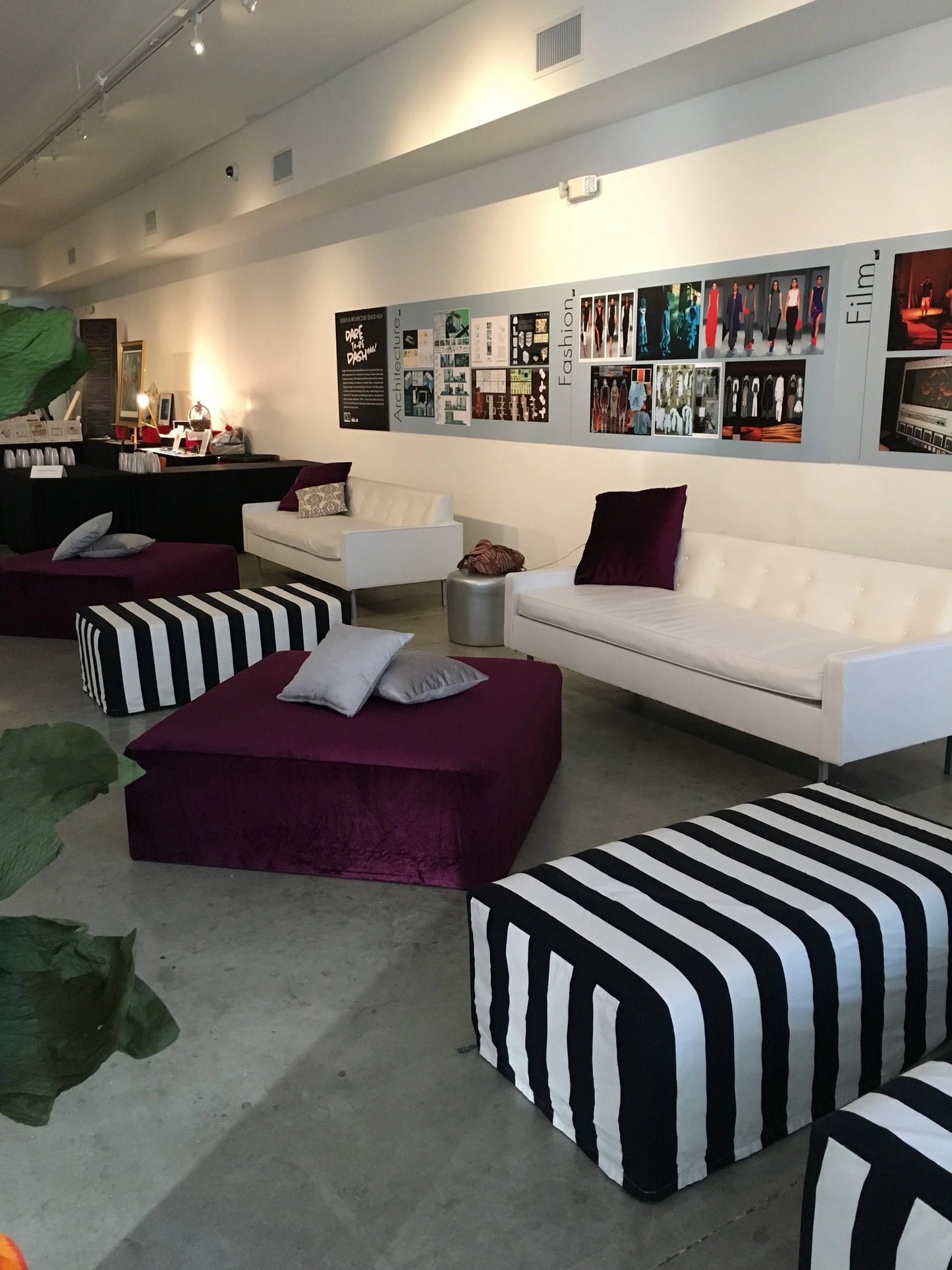 Big Square Ottoman - Purple Velvet