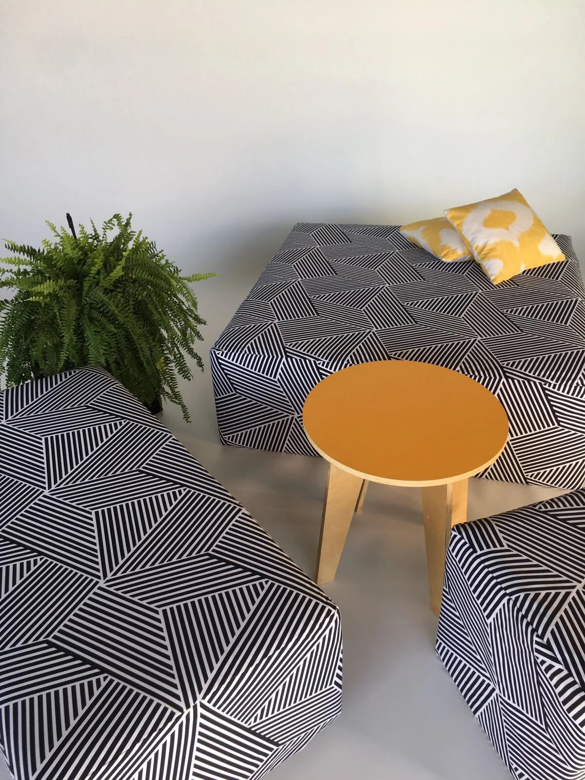 Rectangle Ottoman - Graphic Stripes