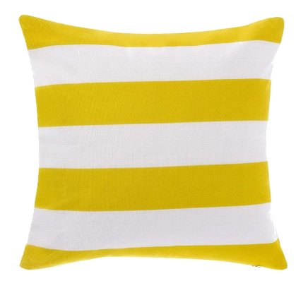 Yellow & White Striped Pillow